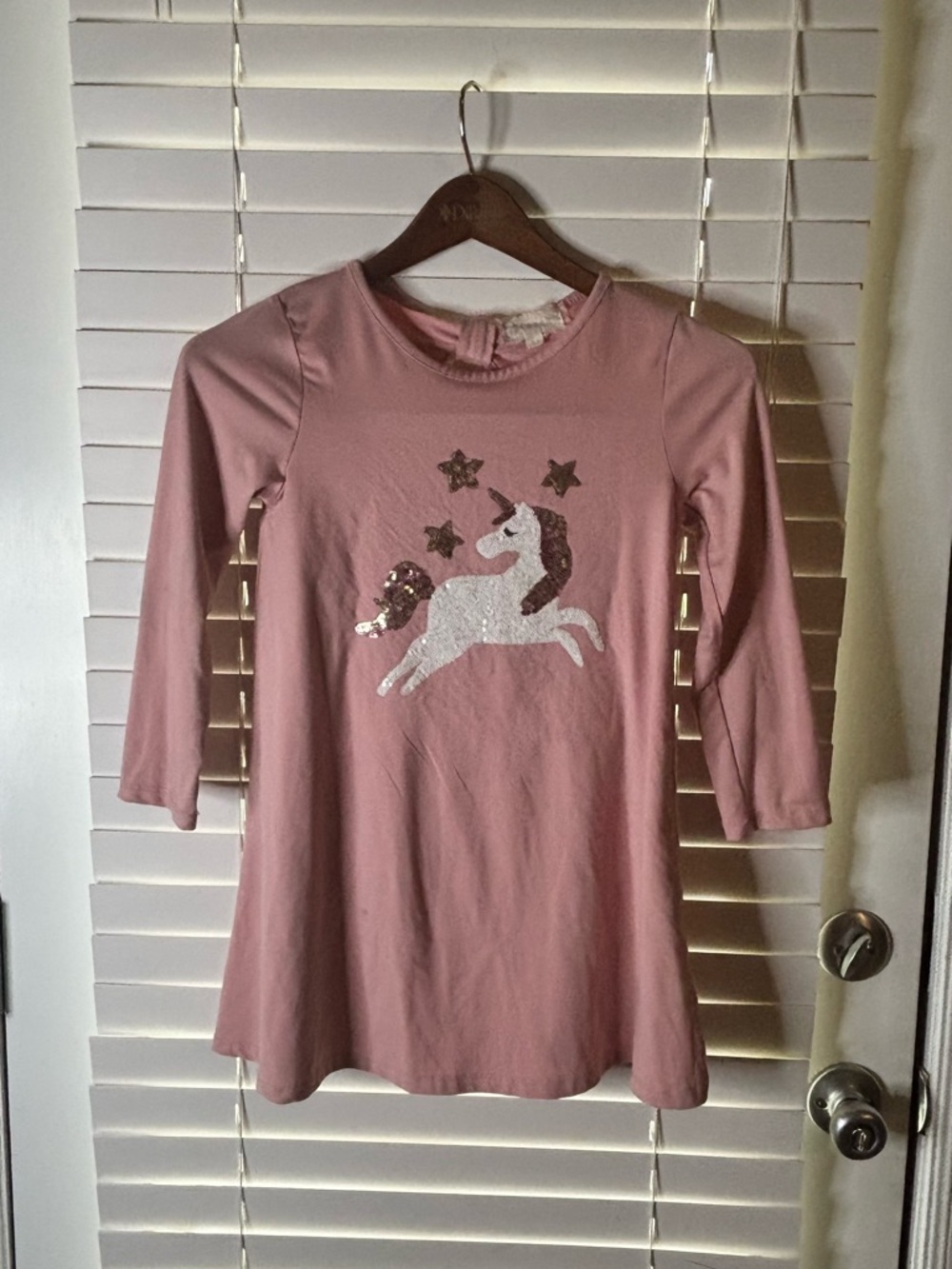 btween Pink Long-Sleeve Unicorn Sequin Tunic